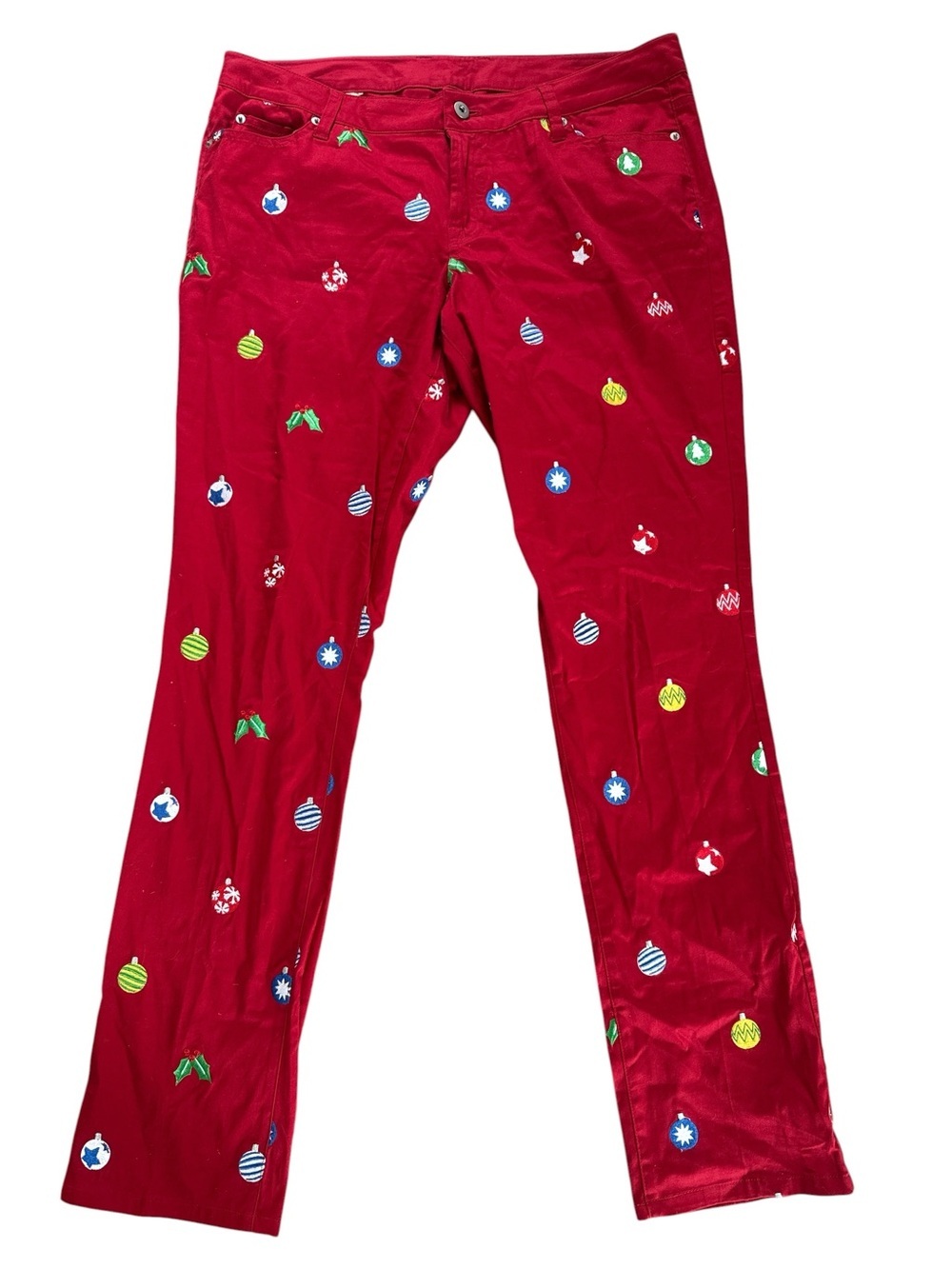 Loudmouth Christmas Golf Pants with Embroidered Ornaments Party Holiday - Picture 2 of 7